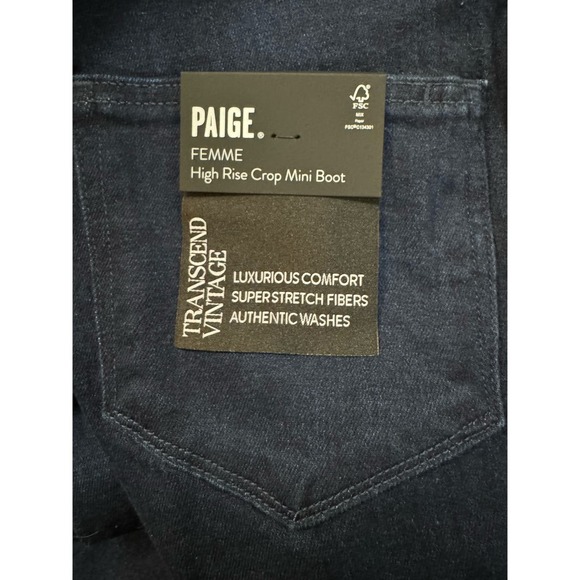 PAIGE FEMME High Rise Coin Pocket Crop Mini Boot Jeans - Picture 8 of 9
